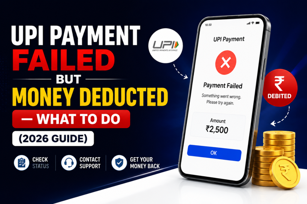 UPI Payment Failed But Money Deducted — What to Do (2026 Guide)